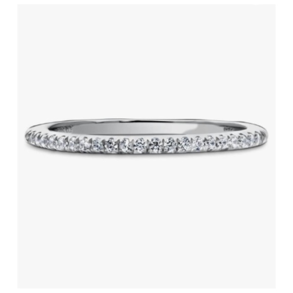 Jewelry - 1 MM STERLING SILVER DIAMOND RING
